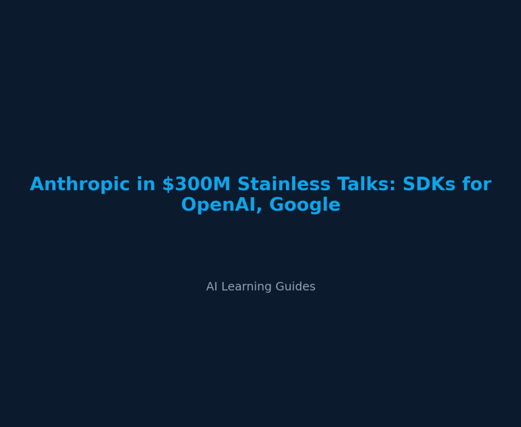 Anthropic in $300M Stainless Talks: SDKs for OpenAI, Google
