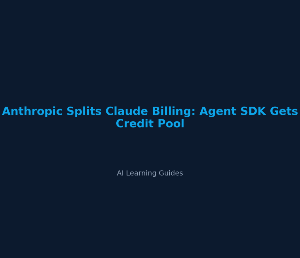 Anthropic Splits Claude Billing: Agent SDK Gets Credit Pool