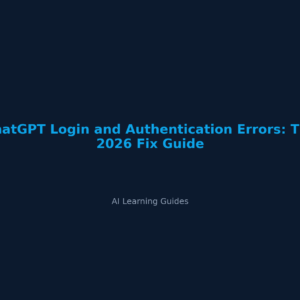ChatGPT Login and Authentication Errors: The 2026 Fix Guide