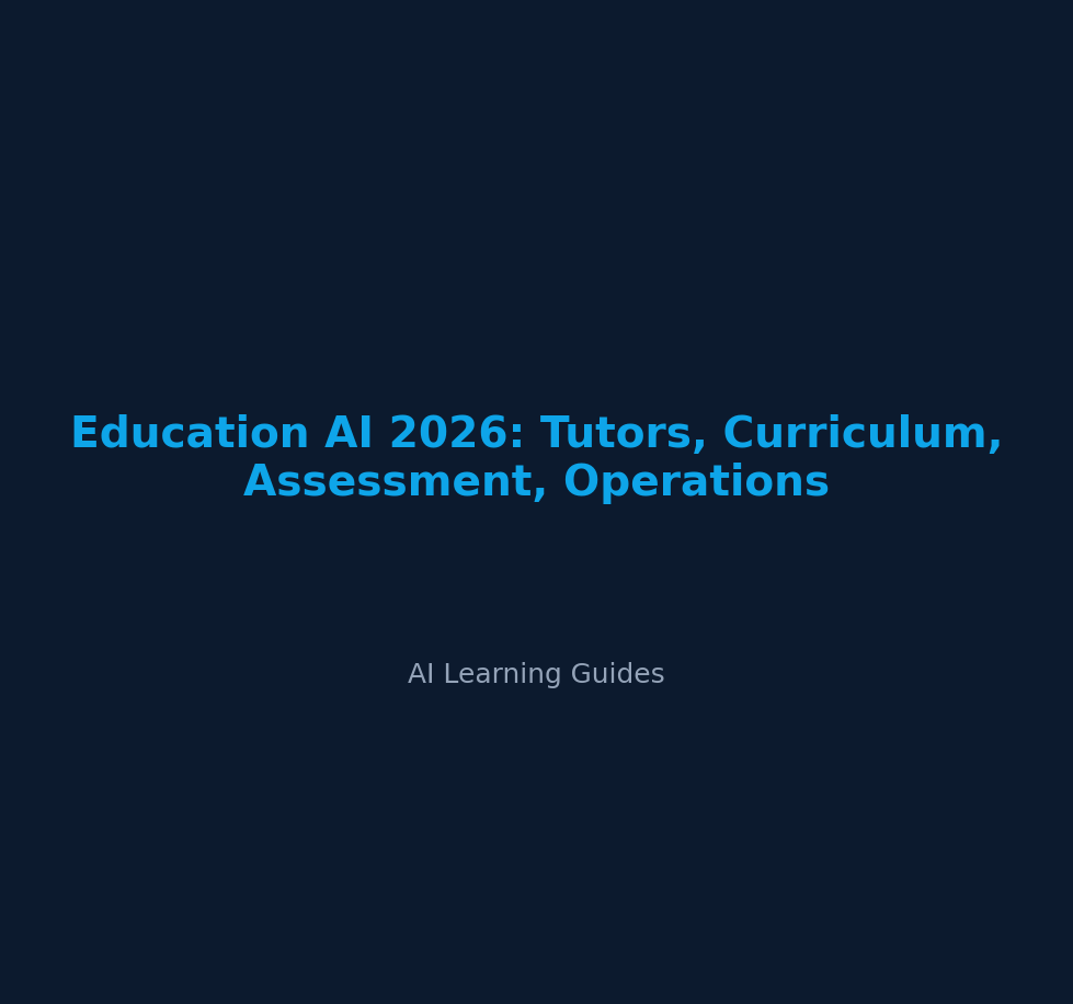 Education AI 2026: Tutors, Curriculum, Assessment, Operations