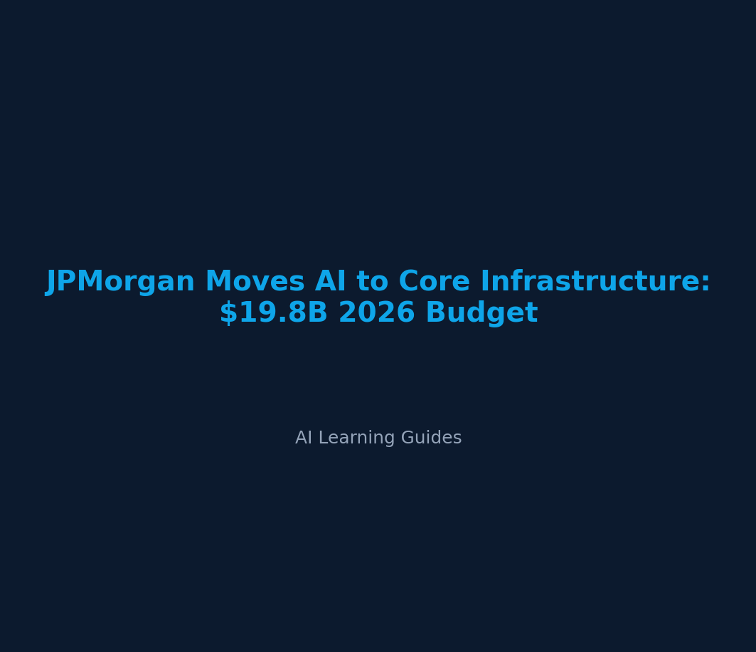 JPMorgan Moves AI to Core Infrastructure: $19.8B 2026 Budget