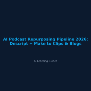 AI Podcast Repurposing Pipeline 2026: Descript + Make to Clips & Blogs - ailearningguides.com