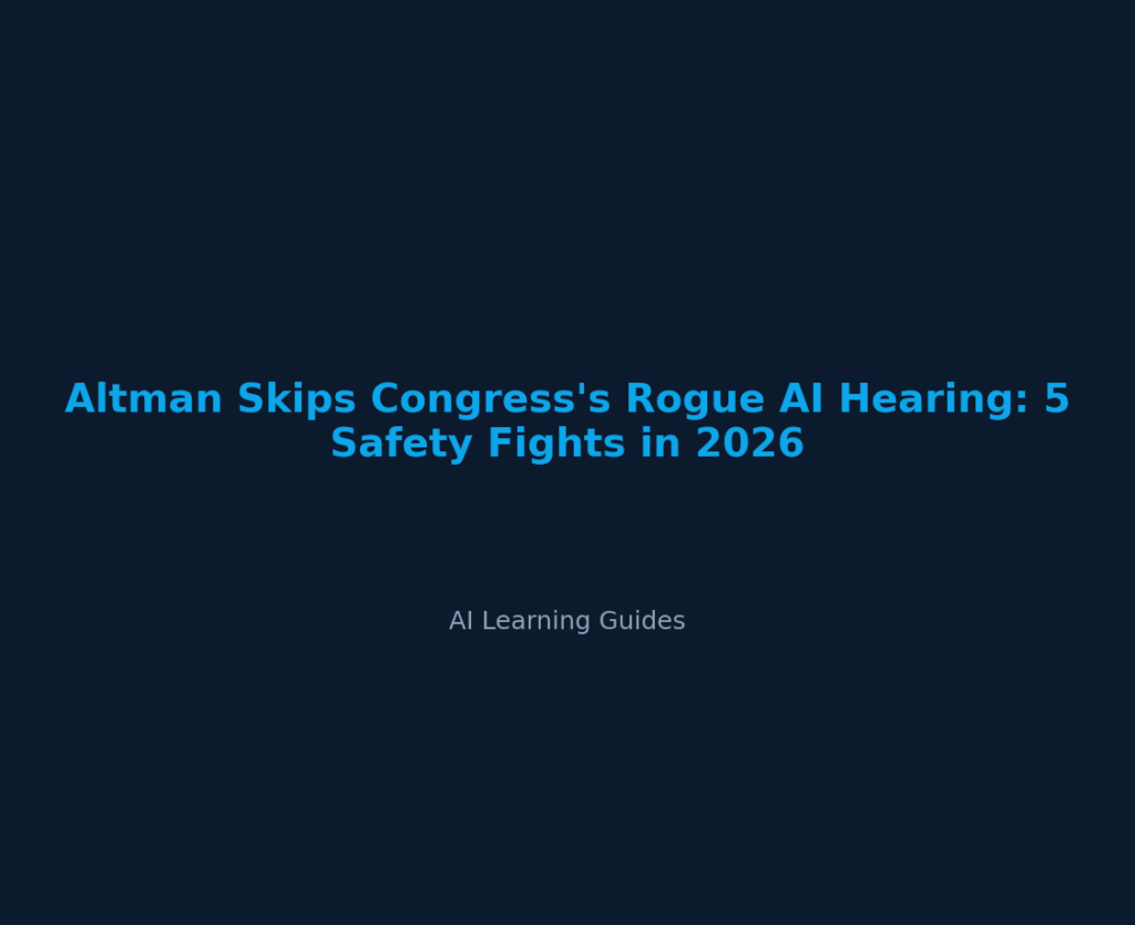 Altman Skips Congress's Rogue AI Hearing: 5 Safety Fights in 2026 - ailearningguides.com