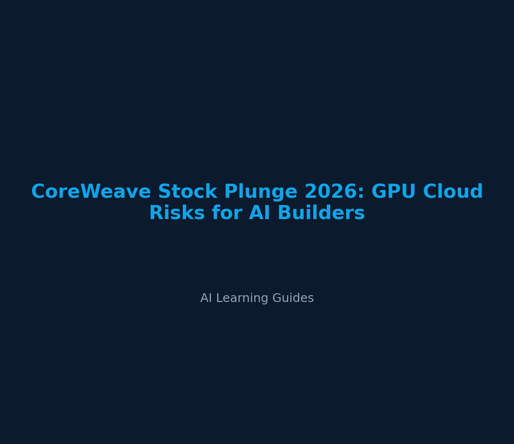 CoreWeave Stock Plunge 2026: GPU Cloud Risks for AI Builders - ailearningguides.com