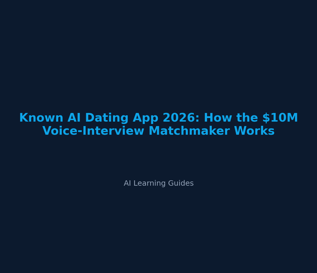 Known AI Dating App 2026: How the $10M Voice-Interview Matchmaker Works - ailearningguides.com